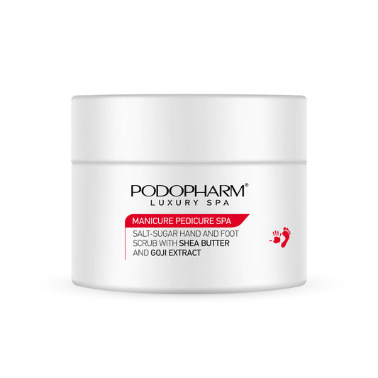 PODOPHARM LUXURY SPA Salt-sugar hand and foot scrub with shea butter and goji extract -new