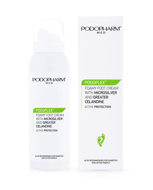 PODOFLEX® Foamy foot cream with microsilver and greater celandine -new